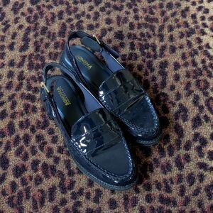 Sonoma Dark Blue Patent Leather Slingback Loafers
